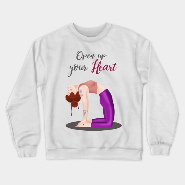 Open up your Heart Crewneck Sweatshirt by Gummy Illustrations